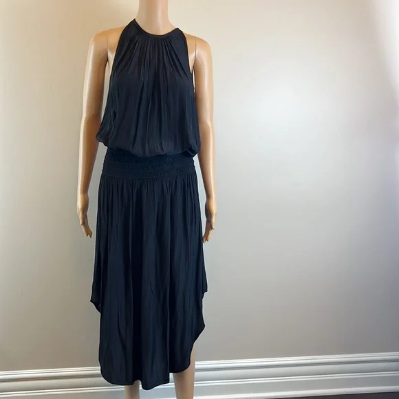 Ramy Brook Black Audrey Blouson Midi Dress NWT - Picture 6 of 9